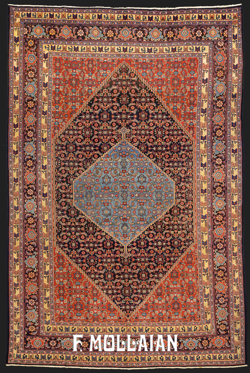 Antique Senneh Blue Medallion n°:64085366